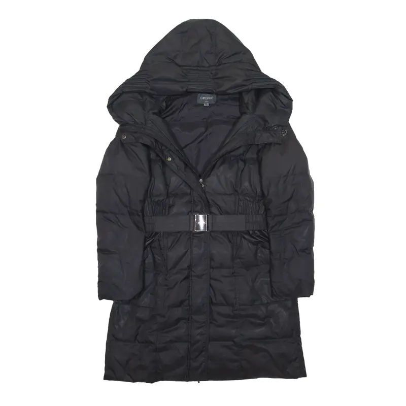 CAMOLMILLA Down Insulated Parka Coat Black Womens UK 12