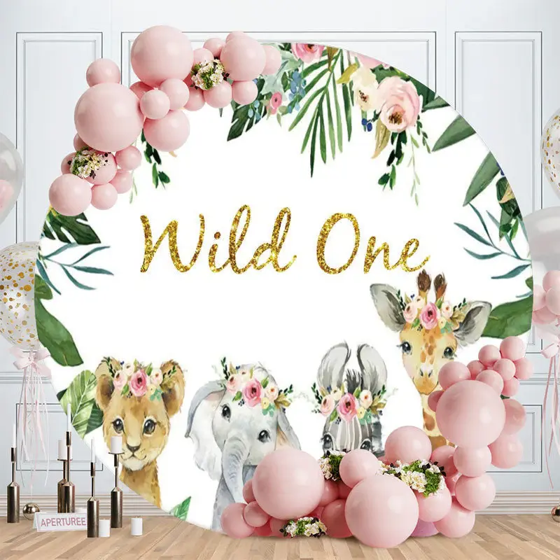 Aperturee Royal Blue Sliver Round Glitter Birthday Backdrop | Circle Background For Party | Round Party Backdrop | Circular B...