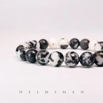 [Direct Buy] 1 Count Black and White Zebra Bracelet (8mm)