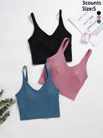 Women's Solid Sports Bra, Sport Wide Strap Lingerie Top for Tennis Pickleball, Women's Sports Clothing for Indoor Outdoor Wea...