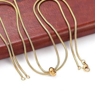 Ion Plating(IP) Adjustable 304 Stainless Steel Slider Necklaces
