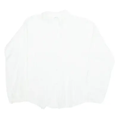 Womens Shirt White Collared Long Sleeve M