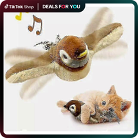 Dealsforyoudays | Flapping Bird Cat Toy (DON'T FLY),Lifelike Bird Chirp (DON'T FLY), Touch-Activated Kitten Toy Rechargeable,...