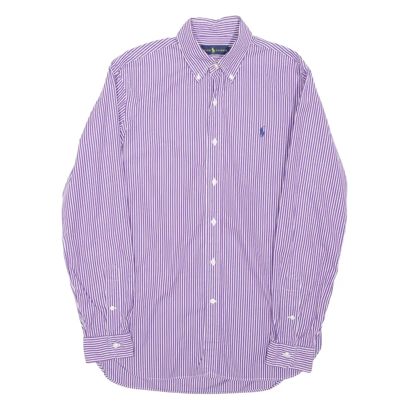 RALPH LAUREN Mens Shirt Purple Striped Long Sleeve S