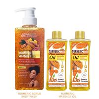 Turmeric Vitamin C Scrub Body Wash 500ml, Turmeric Body Massage Oil 200ml