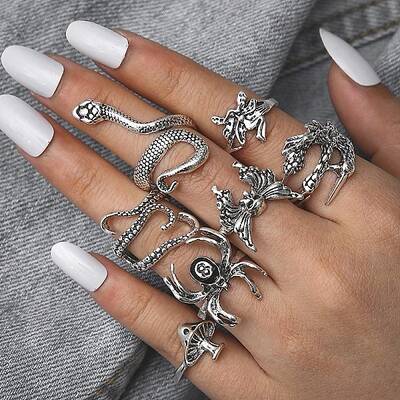 Halloween Allloy Finger Ring Sets