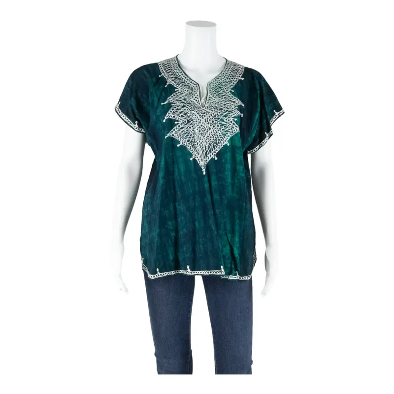 Womens Top Green V-Neck M