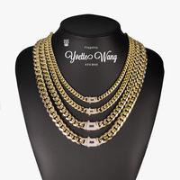 LuLuYvette MensWomen Light Golden(14) Cuban Link Necklace Stainless Steel Miami Thick Necklace Hip Hop Jewelry 68101214MM