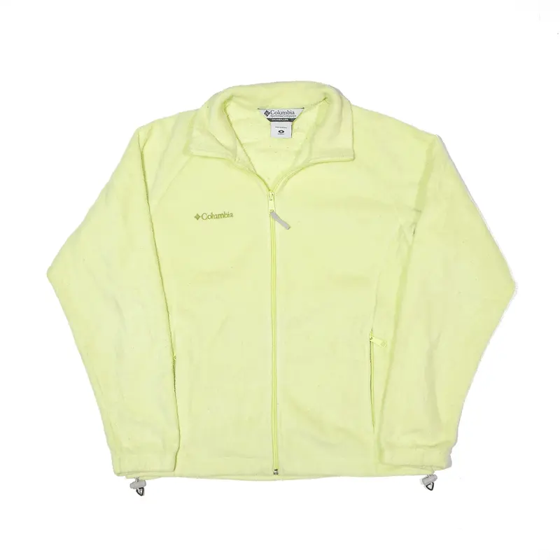 COLUMBIA Neon Yellow Fleece Jacket M