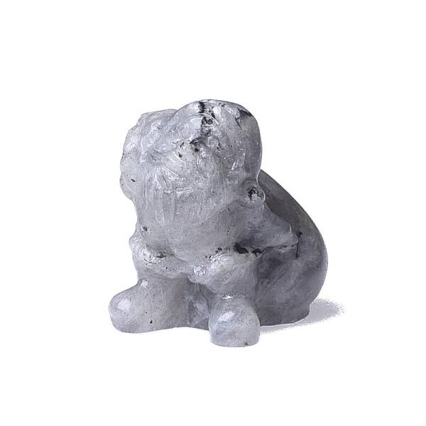 Christmas Natural Labradorite Carved Santa Claus Figurines Statues for Home Office Desktop Decoration