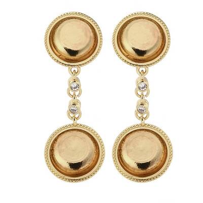 Brass Micro Pave Cubic Zirconia Stud Earrings Findings