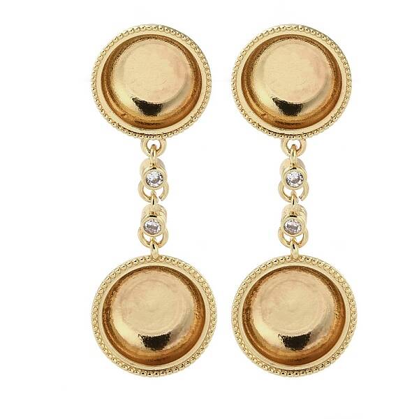 Brass Micro Pave Cubic Zirconia Stud Earrings Findings