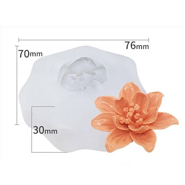 Food Grade Three Trust Flower DIY Candle Silicone Molds