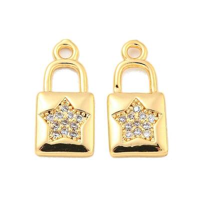 Brass Micro Pave Clear Cubic Zirconia Pendants
