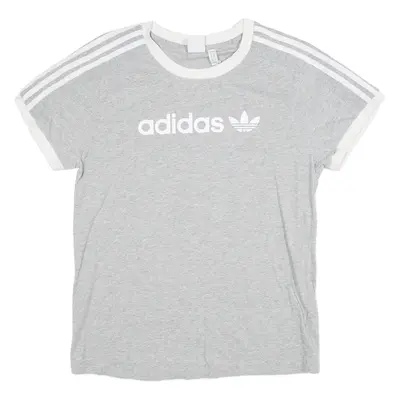 ADIDAS Womens T-Shirt Grey UK 8