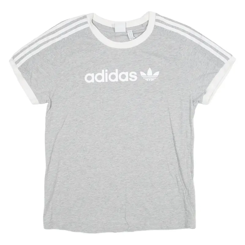 ADIDAS Womens T-Shirt Grey UK 8