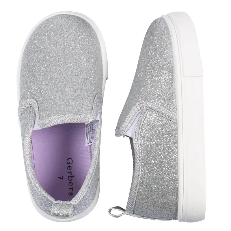 Toddler Girls' Slip-On Rubber Sole Canvas Sneakers