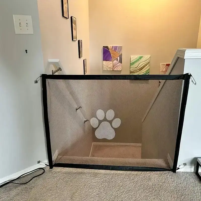 Foldable Pet Gate, Pet Safety Gate, Dog & Cat Furniture, Easy To Fold Pet Barrier, No Drilling Required Pet Gate, Pet Supplie...