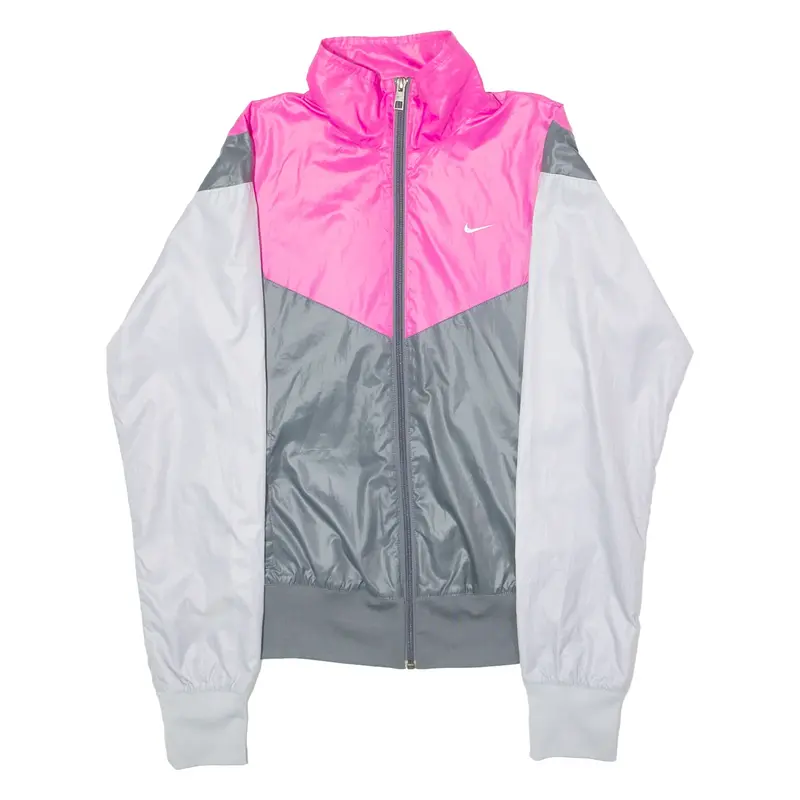 NIKE Womens Track Jacket Grey Colourblock XS