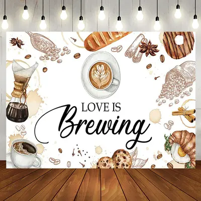 Aperturee Baking Coffee Love Is Brewing Baby Shower Backdrop | Boy Baby Shower Backdrop | Backdrops For Baby Showers | Baby S...