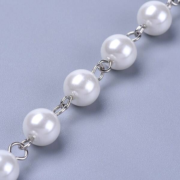 Handmade Dyed Glass Pearl Beaded Chains
