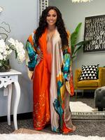 Women's All Over Print Kimono Sleeve Cover Up, Casual Baggy Long Sleeve Open Front Outerwear for All Seasons, Ladies Loose Cl...