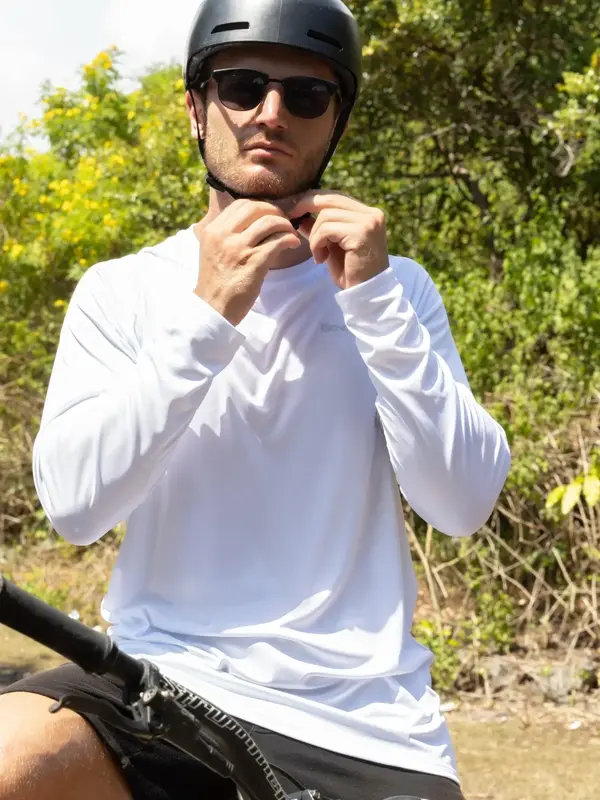 Men's Long Sleeve Sun-Proof Sports Rashguards, Letter Print Breathable Quick Drying Top for Outdoor Sports, Men's Sport & Out...