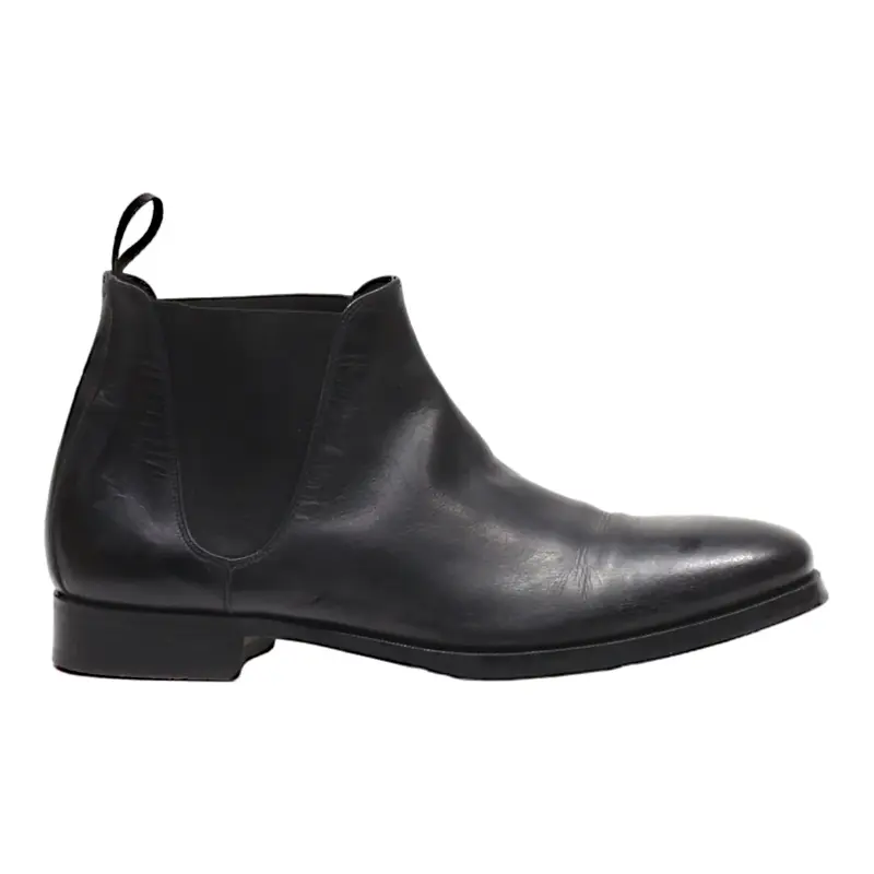 SCAROSSO Chelsea Boots Black Leather Mens UK 9.5