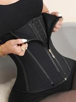 Women's Plain Zipper Waist Trainer, Basic TummyControl Hook Closure FajasColombianas Shaper, Summer Outfits 2024Women's Tummy...