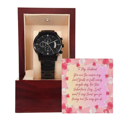 Forever Yours - Black Chronograph Valentine’s Watch