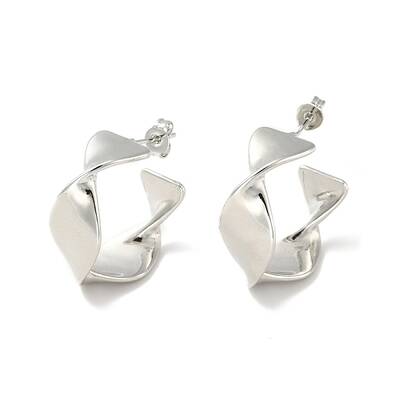 Rack Plating Brass Twist Wrap Stud Earrings