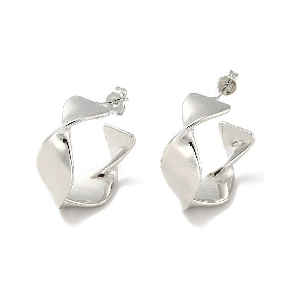 Rack Plating Brass Twist Wrap Stud Earrings