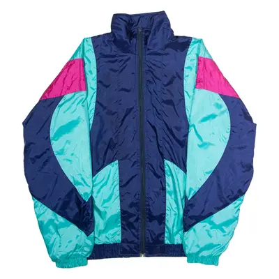 DAMART Mens Shell Jacket Blue Nylon 90s Colourblock L