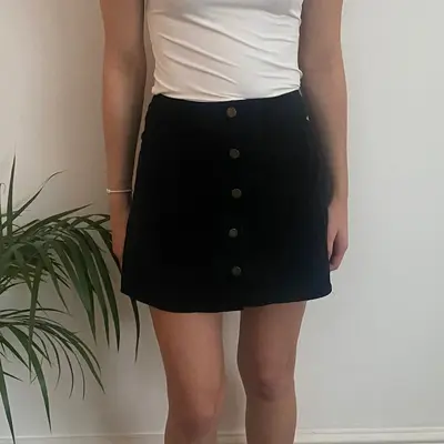 Sisley Mini Skirt - 25W UK 6 Black Cotton Blend