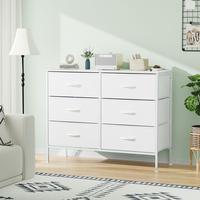 【Fathers Day Gift】【Deal】SweetFurniture Dresser, 6 Drawers Wide Fabric Storage Units Chest of Drawers with Metal Frame...