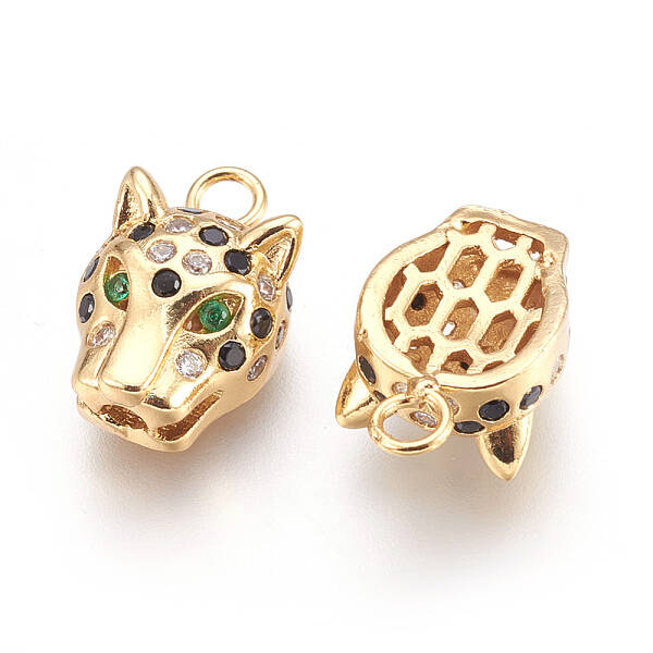 Brass Micro Pave Cubic Zirconia Pendants