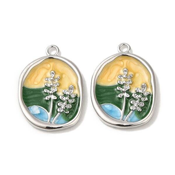Brass Enamel Pendants
