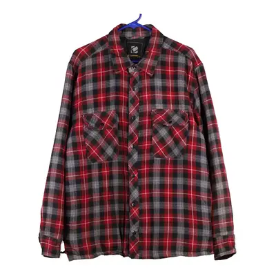 Bc Clothing Checked Overshirt - Large Red Cotton