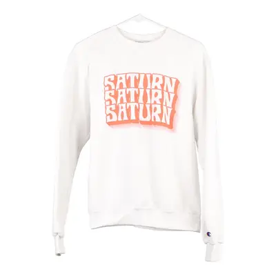 Saturn Champion Sweatshirt - Small White Cotton Blend