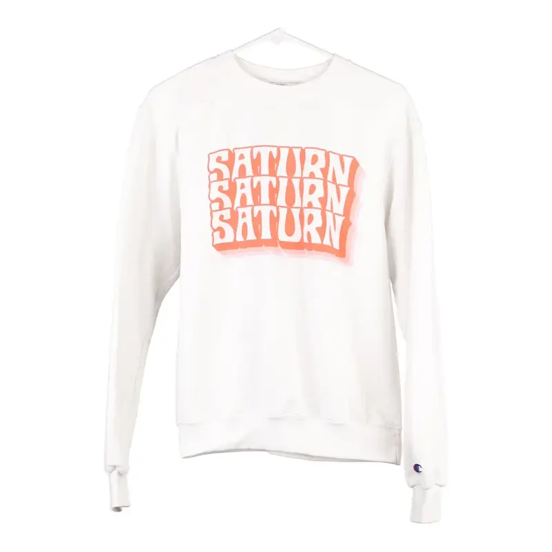Saturn Champion Sweatshirt - Small White Cotton Blend
