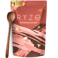 RYZE Mushroom Chicory with 6 Organic Adaptogenic Mushrooms, Keto Caffeine Free Decaf Coffee with Chicory Root for Energy, Foc...