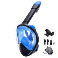 Full Face Snorkel Mask, 1 Set Waterproof Snorkeling Mask with Camera Mount & Accessories, Anti-fog Anti-leak Snorkeling Set f...
