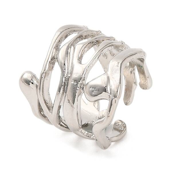 Multi-layer Alloy Open Cuff Rings for Women