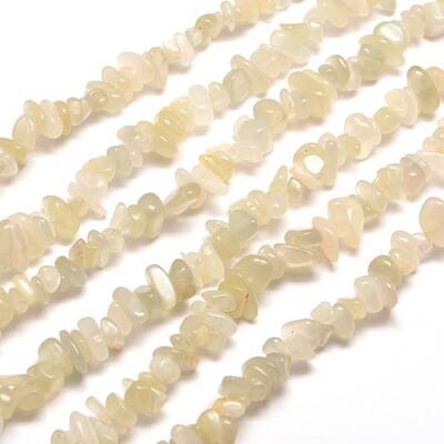 Natural White Moonstone Chip Bead Strands
