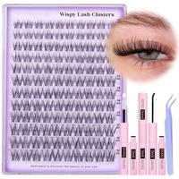Invisible Band Lash Clusters Kit Wispy Natural Cluster Eyelash Extension Kit DIY Lash Extension Kit C Curl 10-16MM Eyelash Cl...
