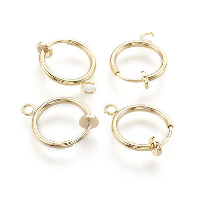 Brass Clip-on Hoop Earrings