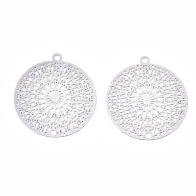 Non-Tarnish 201 Stainless Steel Filigree Pendants