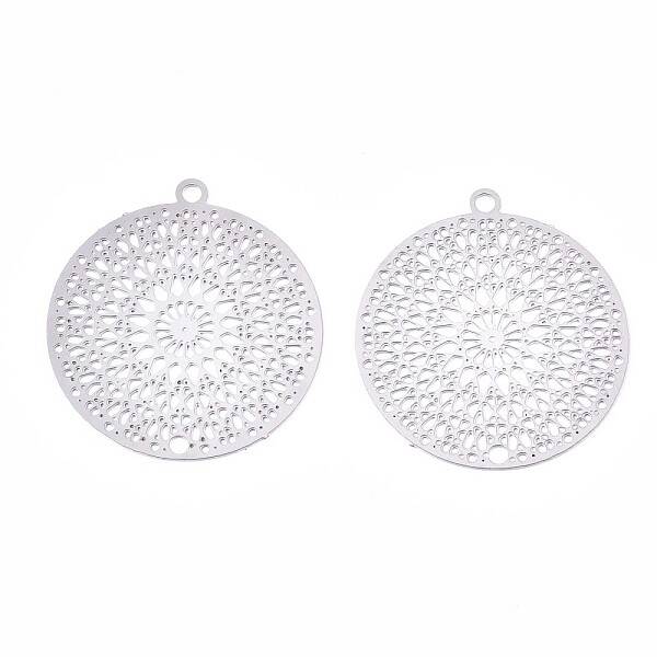 Non-Tarnish 201 Stainless Steel Filigree Pendants