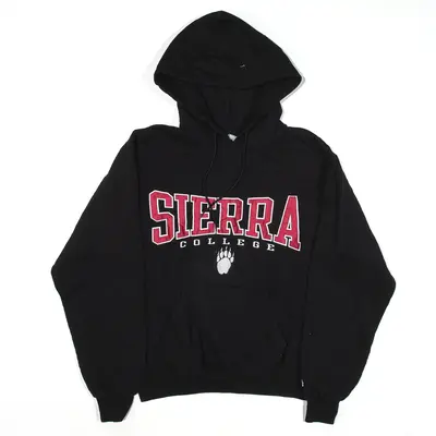CHAMPION Sierra College Hoodie Black Pullover Mens S