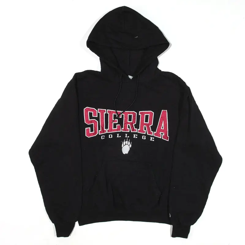 CHAMPION Sierra College Hoodie Black Pullover Mens S